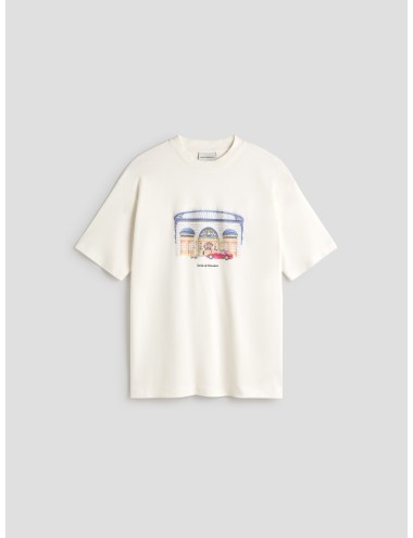 Camiseta Drôle de Monsieur Drôle Palace off white para hombre, 100% algodón, estilo gráfico streetwear MARFRANC