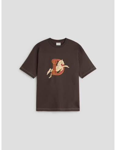 Camiseta Drôle de Monsieur D Cheval marrón oscuro para hombre, 100% algodón, bordado frontal, estilo urbano MARFRANC