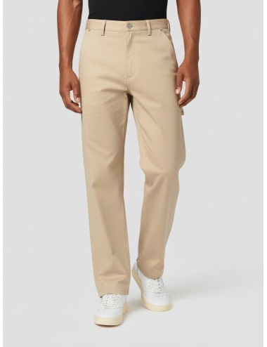 Pantalón Drôle de Monsieur baggy beige para hombre, algodón elástico, detalle carpintero Tresse, estilo urbano MARFRANC