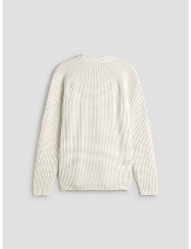 Suéter C.P. Company blanco para hombre, 100% algodón, cuello redondo, detalle de lentejuela, estilo urbano MARFRANC
