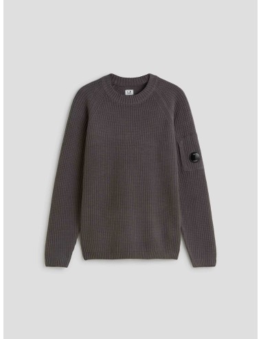 Suéter C.P. Company negro para hombre, 100% algodón, cuello redondo, detalle de lentejuela, estilo urbano MARFRANC