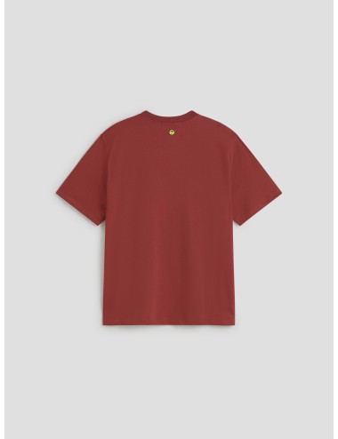 Camiseta Barrow vino para hombre, 100% algodón, estampado blanco y logo icónico, estilo urbano moderno MARFRANC