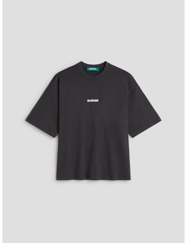 Camiseta Barrow negra para hombre, 100% algodón, estampado blanco y logo icónico, estilo urbano moderno MARFRANC