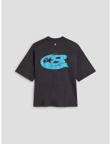 Camiseta Barrow negra para hombre, 100% algodón, estampado blanco y logo icónico, estilo urbano moderno MARFRANC