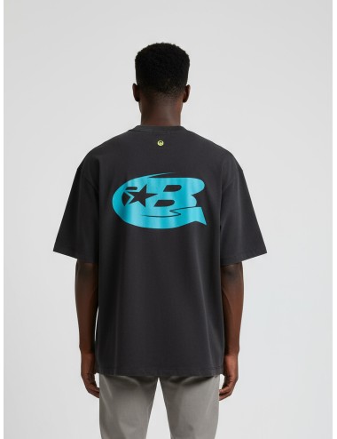 Camiseta Barrow negra para hombre, 100% algodón, estampado blanco y logo icónico, estilo urbano moderno MARFRANC