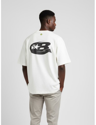 Camiseta Barrow blanca para hombre, 100% algodón, estampado negro y logo icónico, estilo urbano moderno MARFRANC