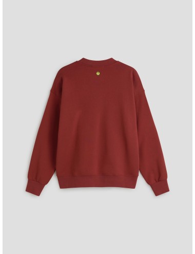 Jersey Barrow vino para hombre, 100% algodón, estampado blanco y logo icónico, estilo urbano moderno MARFRANC