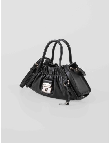 Bolso Marc Jacobs The Small Satchel negro para mujer en piel suave con cierre metálico y correa ajustable - MARFRANC