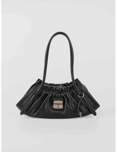 Bolso Marc Jacobs The Satchel negro para mujer en piel suave con asas largas y cierre metálico frontal - MARFRANC