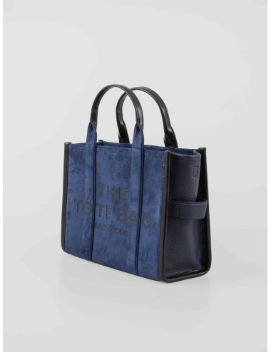 Bolso Marc Jacobs The Medium Tote azul navy de mujer en ante y piel con correa ajustable y diseño estructurado - MARFRANC
