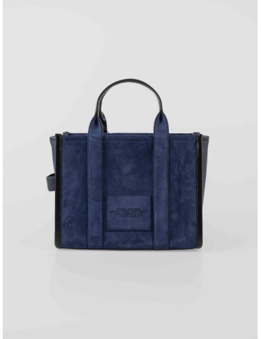 Bolso Marc Jacobs The Medium Tote azul navy de mujer en ante y piel con correa ajustable y diseño estructurado - MARFRANC