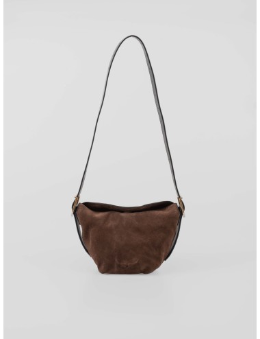 Bolso Zadig & Voltaire Baby Jane Suede en ante marrón Wood con asa regulable y diseño soft, disponible en MARFRANC