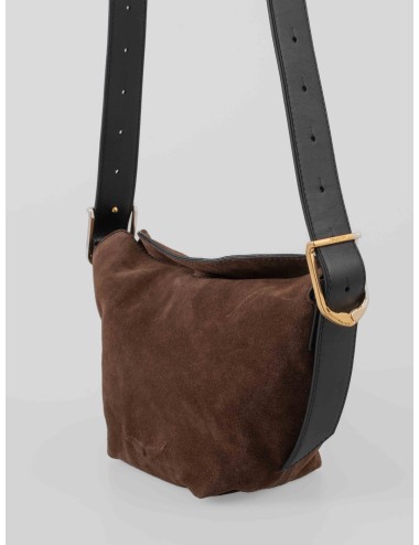 Bolso Zadig & Voltaire Baby Jane Suede en ante marrón Wood con asa regulable y diseño soft, disponible en MARFRANC