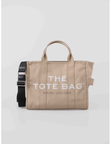 Bolso Marc Jacobs The Medium Tote Bag beige para mujer en lona resistente con cremallera y correa ajustable - MARFRANC