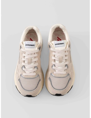Zapatillas Autry Hyperway Low mujer Sand Silver de ante y malla, estilo retro-running con suela High Cushion - MARFRANC