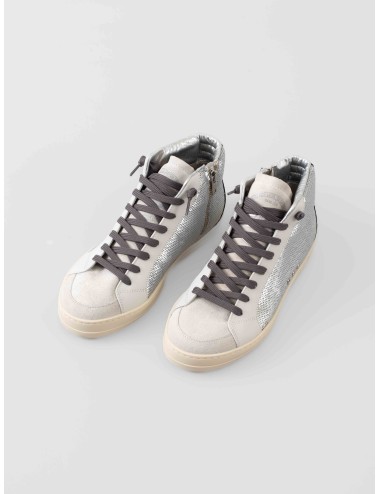 Zapatillas P448 Skate mujer plateadas tipo high-top con puntera de ante disponibles en MARFRANC