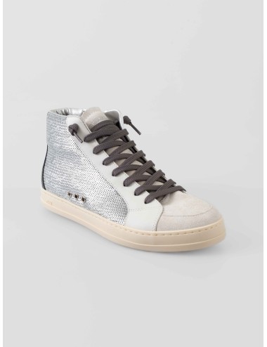 Zapatillas P448 Skate mujer plateadas tipo high-top con puntera de ante disponibles en MARFRANC