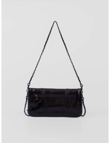 Bolso negro de charol Zadig&Voltaire Rock Vintage Patent Studs con tachuelas para mujer, disponible en MARFRANC.