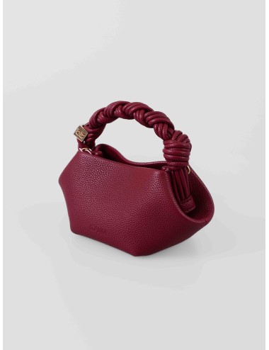 Bolso mini GANNI B2100146 en piel color Red Dahlia con asa trenzada y correa ajustable para mujer disponible en MARFRANC.