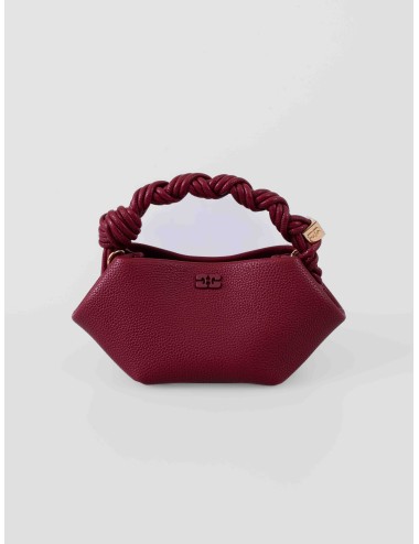 Bolso mini GANNI B2100146 en piel color Red Dahlia con asa trenzada y correa ajustable para mujer disponible en MARFRANC.