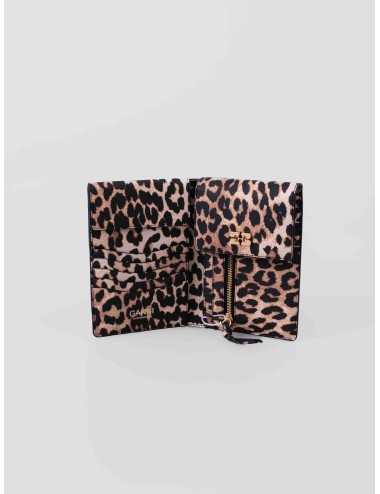 Cartera plegable con estampado leopardo GANNI B3010041 para mujer disponible en MARFRANC