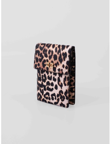 Cartera plegable con estampado leopardo GANNI B3010041 para mujer disponible en MARFRANC