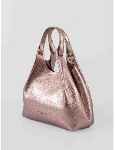 Bolso bucket Gianni Chiarini DUA BS9719 en piel metalizada Mirage – Clay para mujer con bolso interior extraíble - MARFRANC