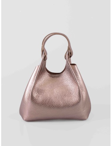Bolso bucket Gianni Chiarini DUA BS9719 en piel metalizada Mirage – Clay para mujer con bolso interior extraíble - MARFRANC