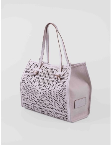 Bolso tote Gianni Chiarini MARCELLA en piel perforada color Sabbia para mujer con asas largas y bolso interior extraíble