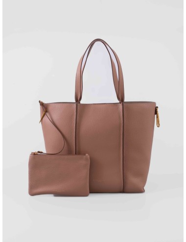 Bolso tote Gianni Chiarini ZAHARA BS 11911 en piel granulada color Clay para mujer con asas largas y bolsillo interior extraíble