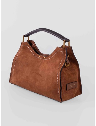 Bolso Gianni Chiarini AUORA en ante color Caramel para mujer con asa superior, bandolera ajustable y bolso interior extraíble