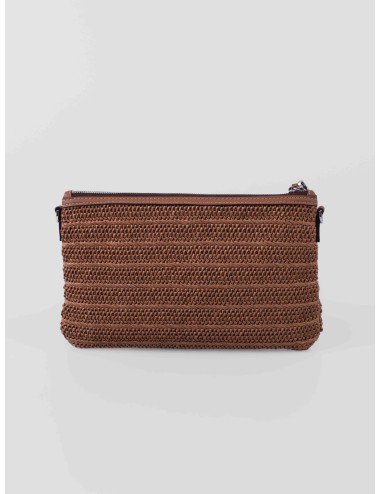 Gianni Chiarini Marcella Clutch BS 10865 caramello bolso de rafia mujer con detalles en piel MARFRANC