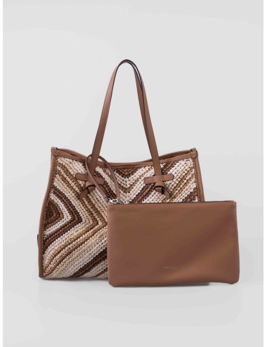 Gianni Chiarini · BS 6850 COMM ESIR · var. cuoio · bolso shopper · mujer · fibra trenzada y piel · MARFRANC
