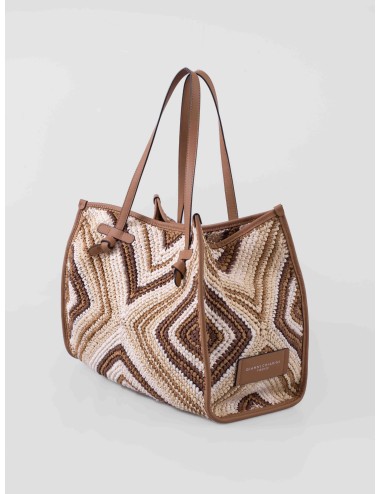 Gianni Chiarini · BS 6850 COMM ESIR · var. cuoio · bolso shopper · mujer · fibra trenzada y piel · MARFRANC