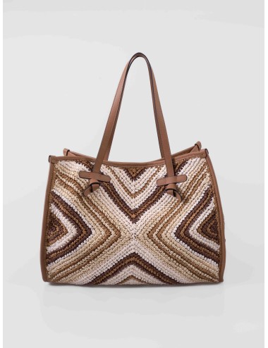 Gianni Chiarini · BS 6850 COMM ESIR · var. cuoio · bolso shopper · mujer · fibra trenzada y piel · MARFRANC