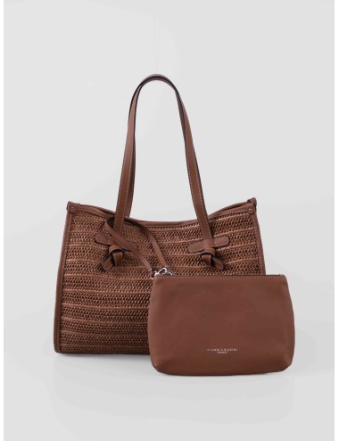 Gianni Chiarini · BS 6849 COMM RVMRK · caramello · bolso shopper · mujer · fibra trenzada y piel · MARFRANC