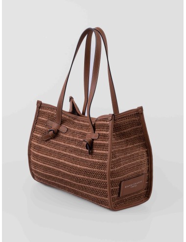 Gianni Chiarini · BS 6849 COMM RVMRK · caramello · bolso shopper · mujer · fibra trenzada y piel · MARFRANC