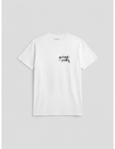 Camiseta ANINE BING Walker Tee Empowerment ivory para mujer en algodón ligero con estampado gráfico.