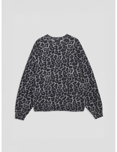 Sudadera Anine Bing Miles Sweatshirt leopardo para mujer en algodón orgánico y estampado distintivo.