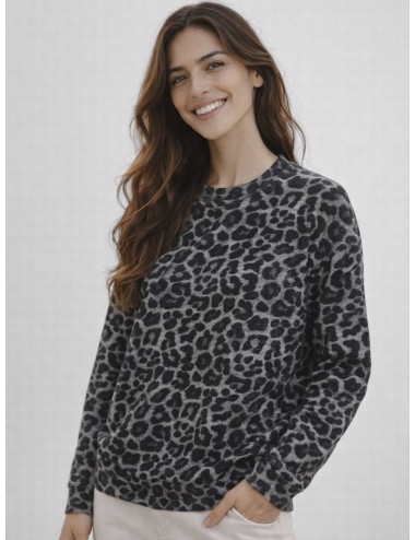 Sudadera Anine Bing Miles Sweatshirt leopardo para mujer en algodón orgánico y estampado distintivo.
