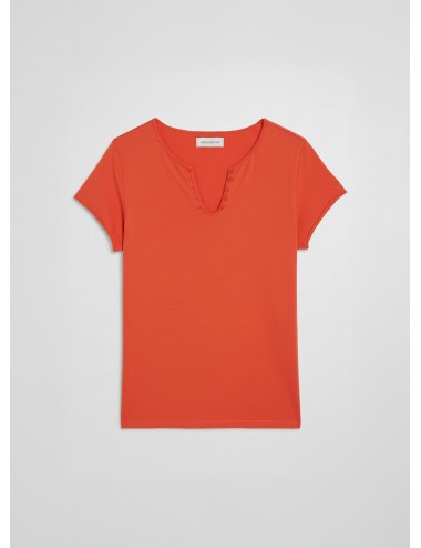 Camiseta Zadig & Voltaire JWTN02681 Spice para mujer en algodón orgánico con corazón “Love” en la espalda