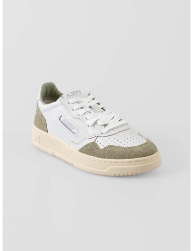 Autry - Medalist Low Wom Soflea/SPK - White / Salvia - Zapatillas bajas - Mujer - Piel y serraje - MARFRANC