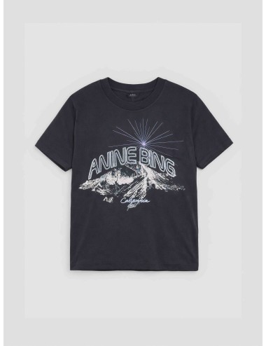 Camiseta oversize Anine Bing Walker Tee California mujer en negro vintage, algodón ligero con gráfico California · MARFRANC