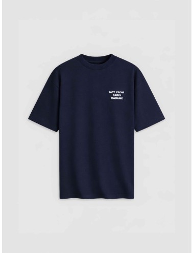 Drôle de Monsieur Le T-Shirt Slogan navy camiseta hombre algodón oversize MARFRANC