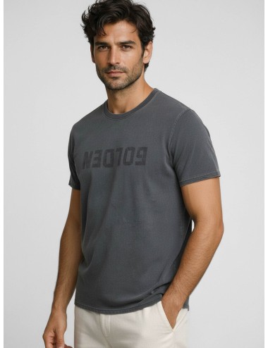 Golden Goose GMP01220 anthracite camiseta hombre algodón distressed MARFRANC