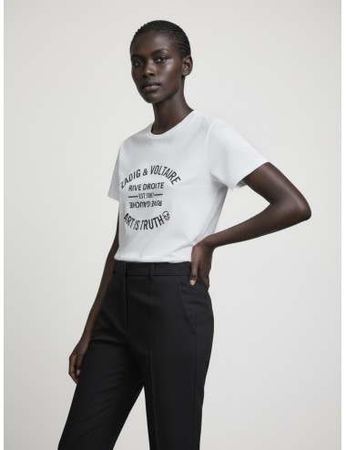 Camiseta Zadig & Voltaire Walk blanca para mujer en algodón con estampado frontal “Art is Truth”.