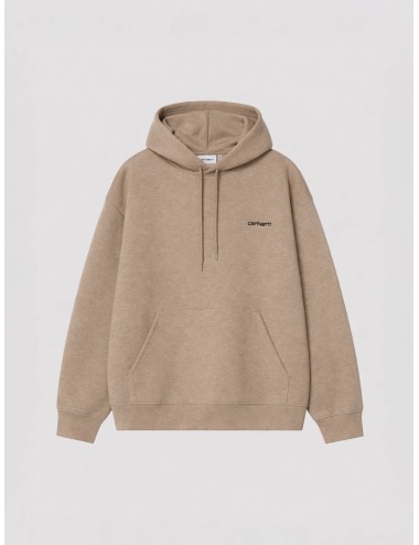 Carhartt WIP I036055 Brass/Black sudadera con capucha hombre oversize en algodón/poliéster con logo bordado, MARFRANC.