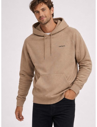 Carhartt WIP I036055 Brass/Black sudadera con capucha hombre oversize en algodón/poliéster con logo bordado, MARFRANC.