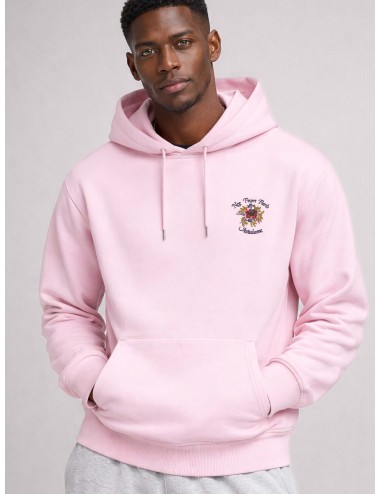 Drôle de Monsieur J-HO169-CO127-LPI light pink hoodie hombre con bordado Not From Paris Madame, French terry algodón, MARFRANC.