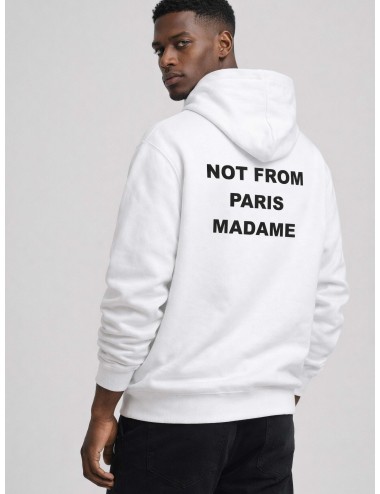 Drôle de Monsieur PERM-HO162-CO127-WT blanco hoodie con capucha Not From Paris Madame hombre algodón French terry MARFRANC.